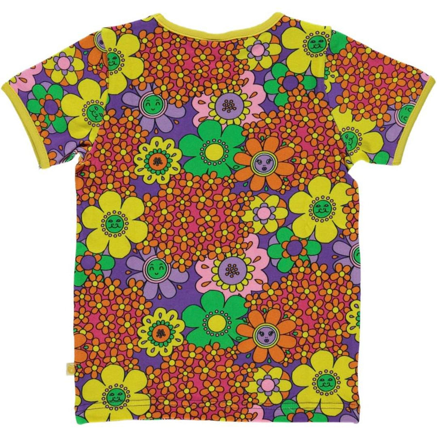 Småfolk - Flower Short Sleeved Top (Purple) (2-3 Years)