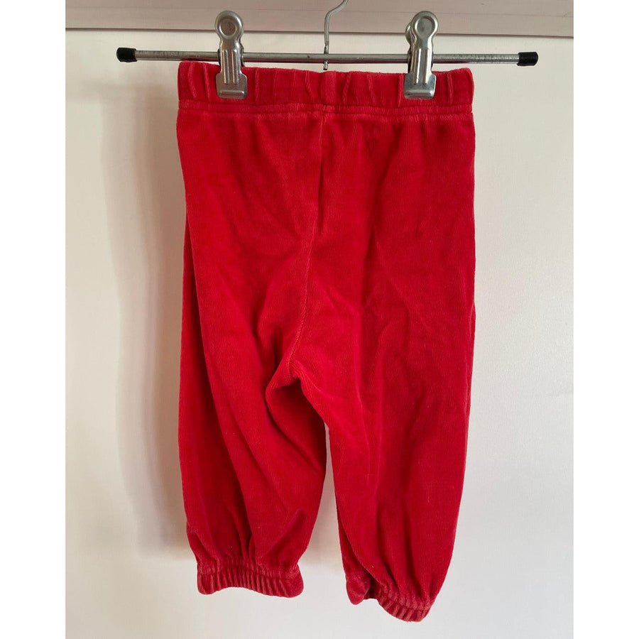 Hoopla Kids Limited - RE-Loved - Red Velour Baby Pants (12 Months)