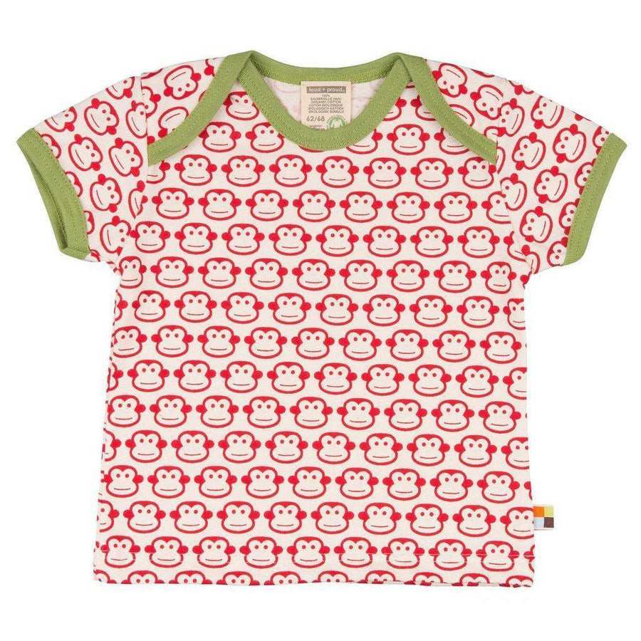 Loud + Proud - Red Monkey Short Sleeved Top (5-6 Years)