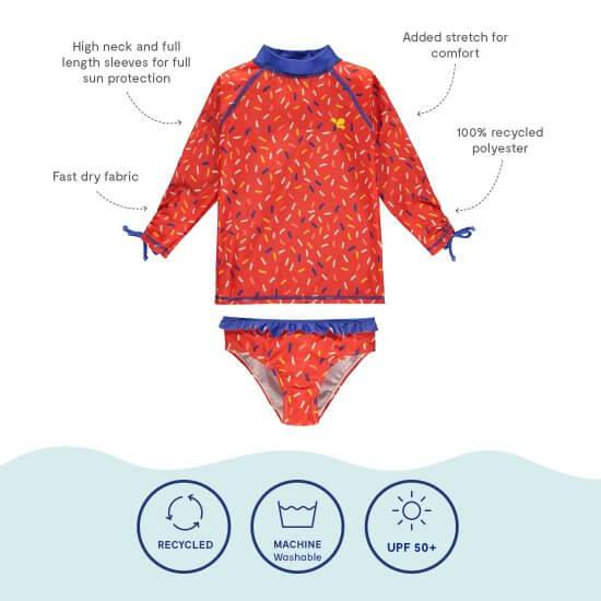 Muddy Puddles - Red Sprinkles Rash Vest and Bottoms (18-24 Months)