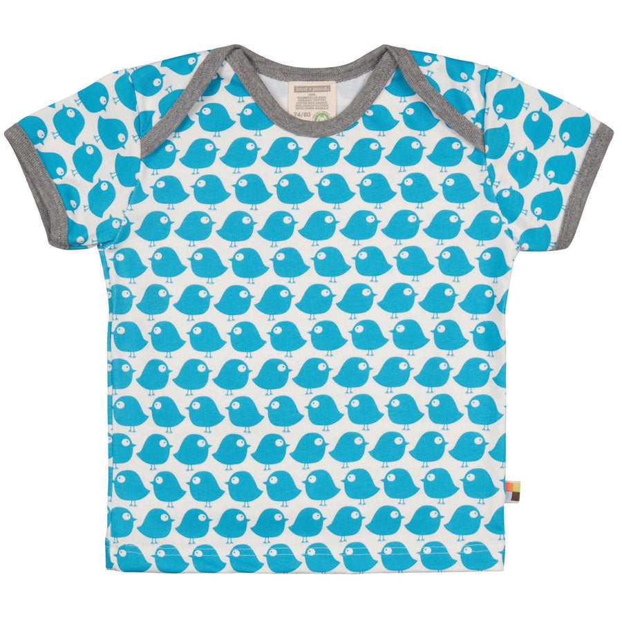 Loud + Proud - Petrol Birds Short Sleeved Top